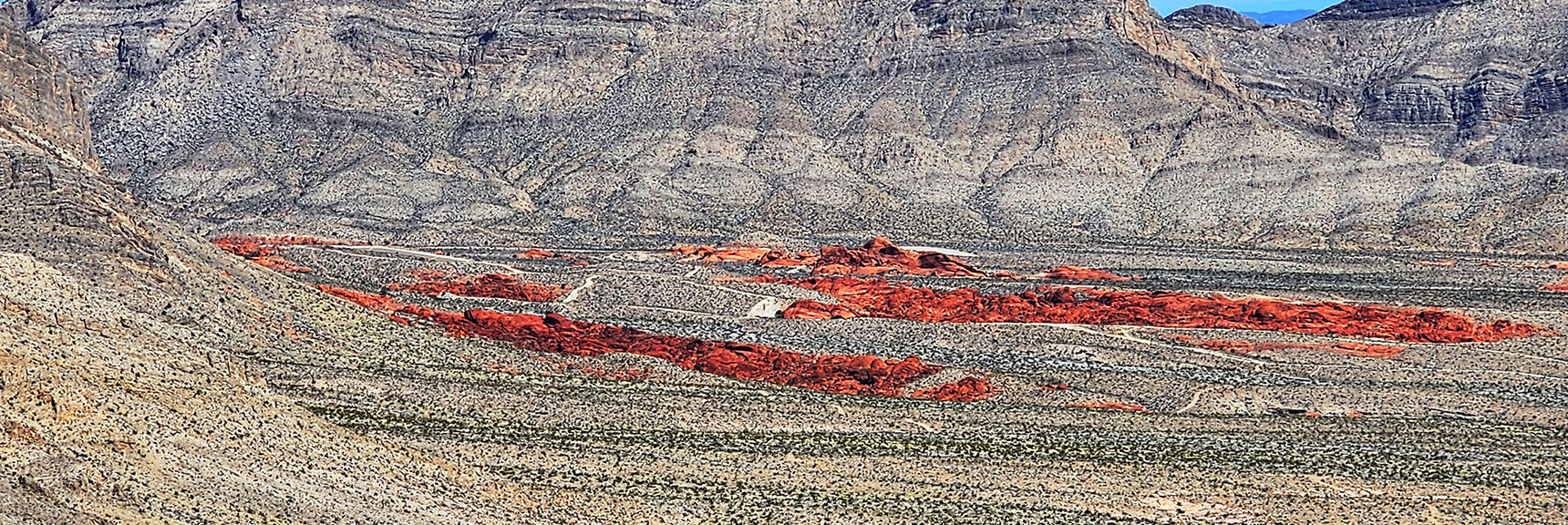 Enlarged View of Little Red Rock, Owned by Howard Hughes Corporation. | Gray Cap Ridge / Brownstone Basin Loop | La Madre Mountains Wilderness, Nevada