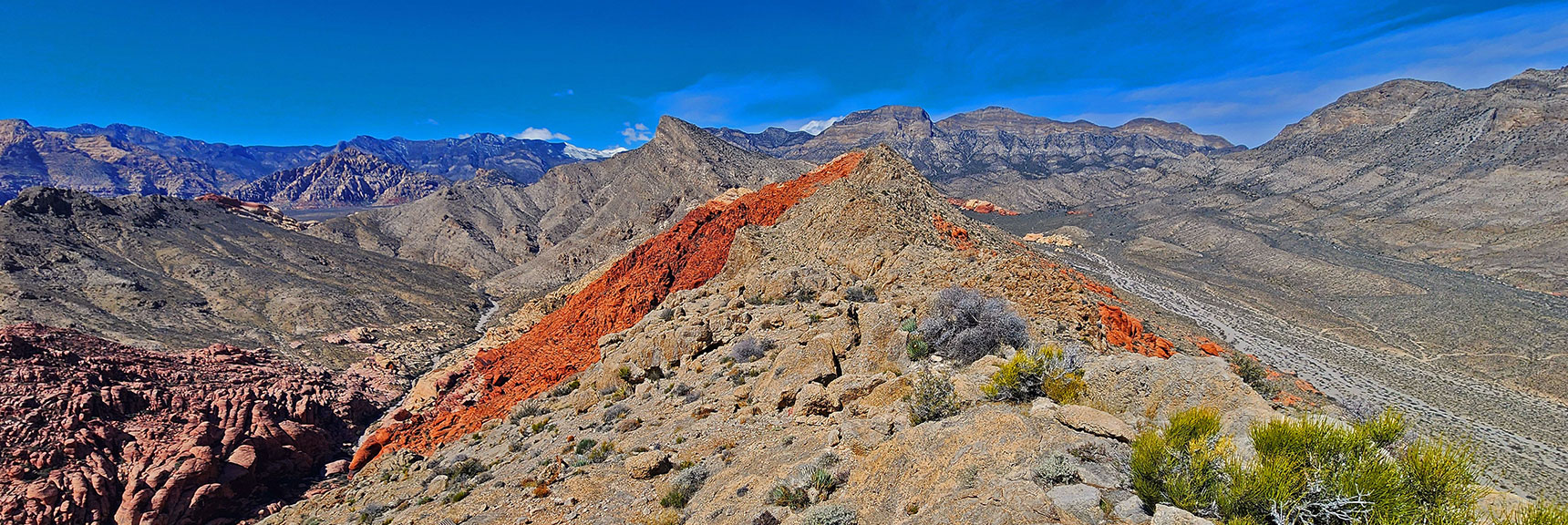 Upper Ridgeline View Toward Gray Cap Peak, Behind High Point Ahead. | Gray Cap Ridge / Brownstone Basin Loop | La Madre Mountains Wilderness, Nevada