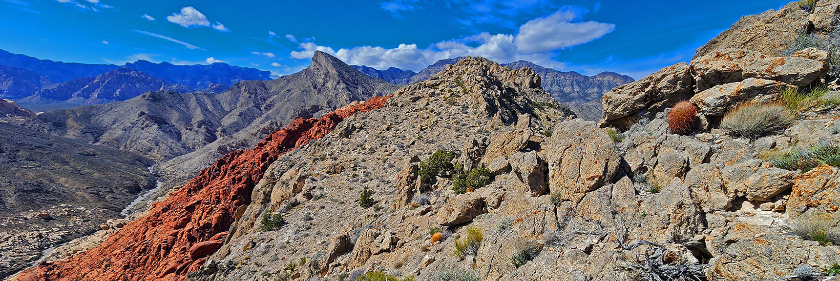 Rounding Last High Point Before Brownstone Descent Slope. | Gray Cap Ridge / Brownstone Basin Loop | La Madre Mountains Wilderness, Nevada