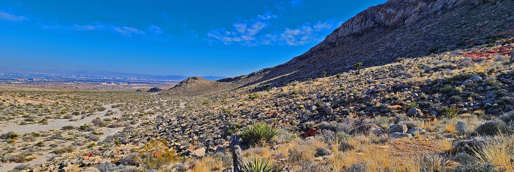 View Down Brownstone Basin. Gray Cap Ridge on Right. | Gray Cap Ridge / Brownstone Basin Loop | La Madre Mountains Wilderness, Nevada