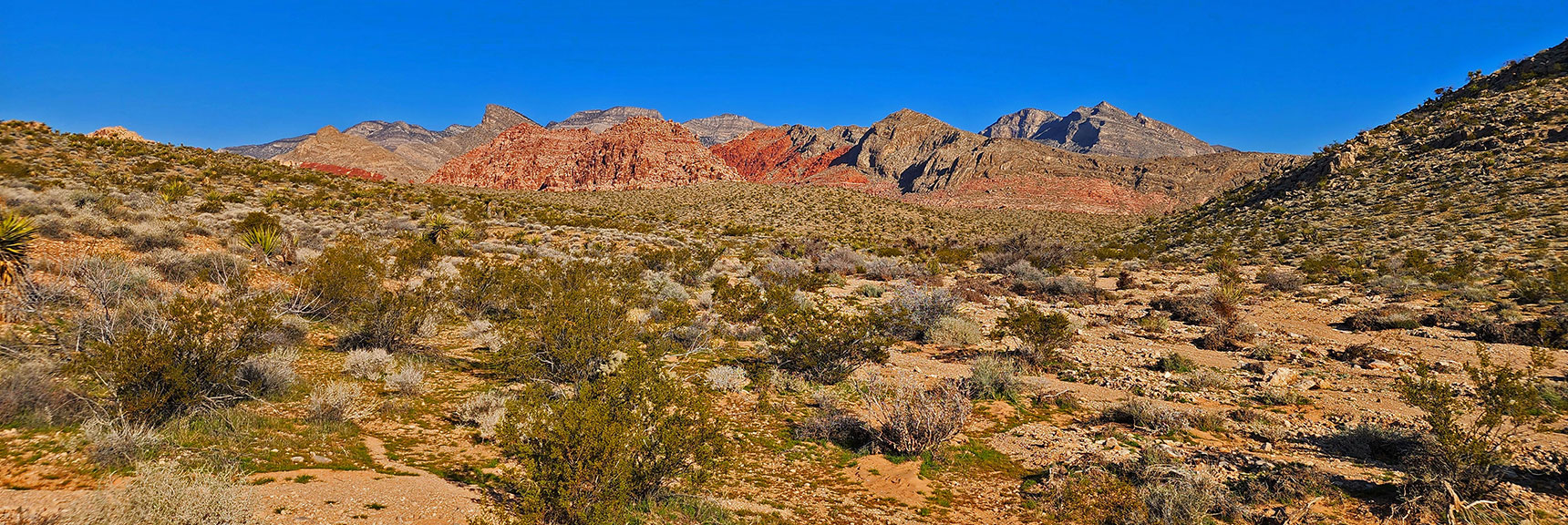 View (left to right): Turtlehead Peak, Kraft Mt, Gray Cap Ridge and Damsel Peak. | Gray Cap Ridge Southeast Summit | La Madre Mountains Wilderness, Nevada