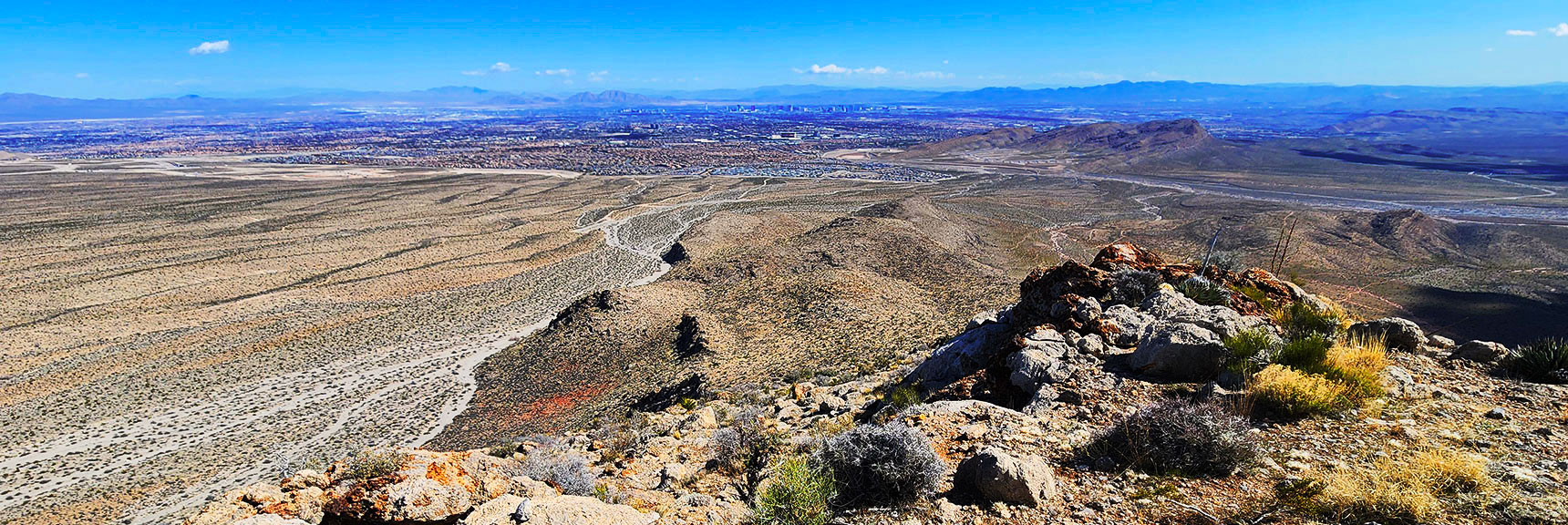 View Back Down Gray Cap Ridgeline from the Southeast Summit | Gray Cap Ridge Southeast Summit | La Madre Mountains Wilderness, Nevada