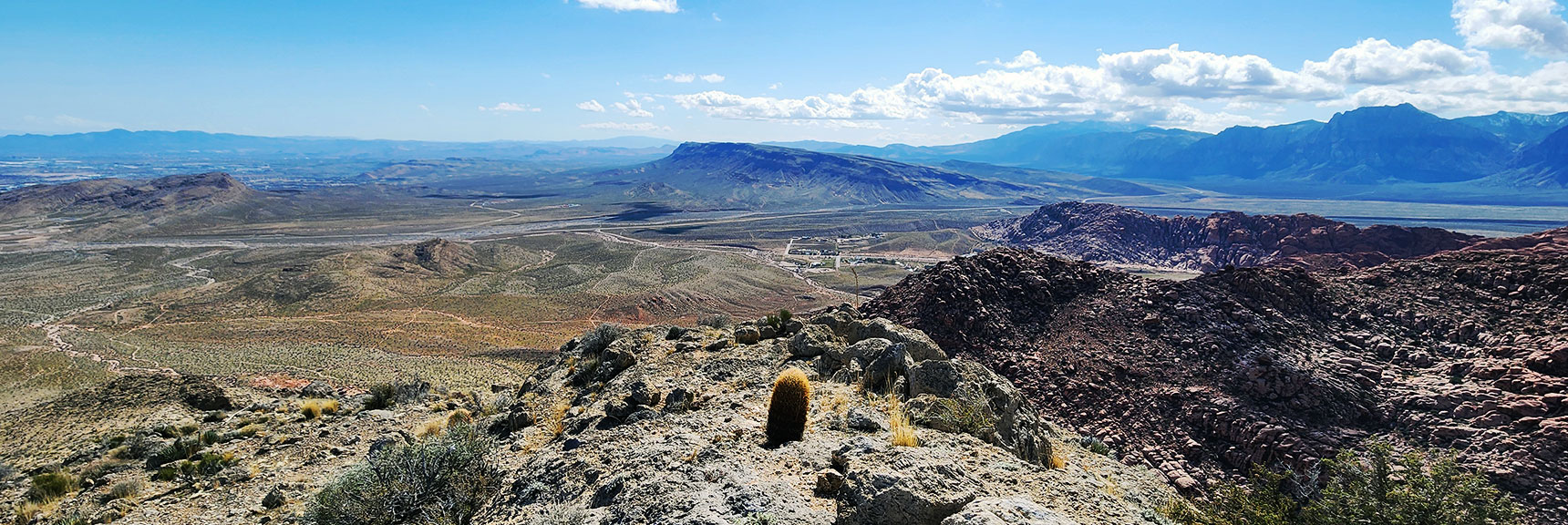 Calico Basin and Blue Diamond Hill Below. Rainbow Mts. on Right Horizon | Gray Cap Ridge Southeast Summit | La Madre Mountains Wilderness, Nevada