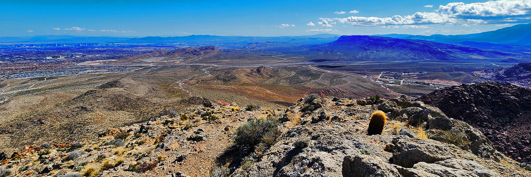 Brownstone Basin to the Left; Calico Basin to the Right. | Gray Cap Ridge Southeast Summit | La Madre Mountains Wilderness, Nevada