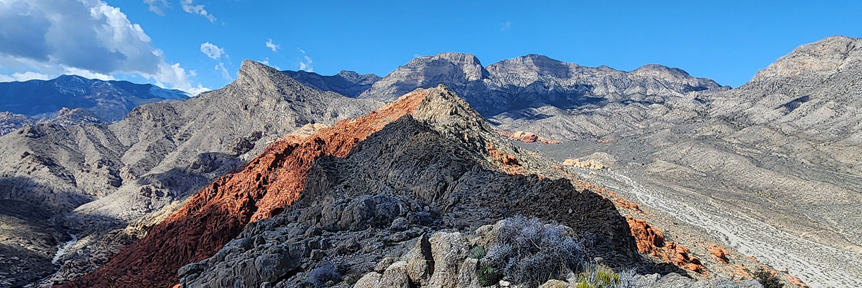 View Up Gray Cap Ridgeline Toward Gray Cap Peak. | Gray Cap Ridge Southeast Summit | La Madre Mountains Wilderness, Nevada