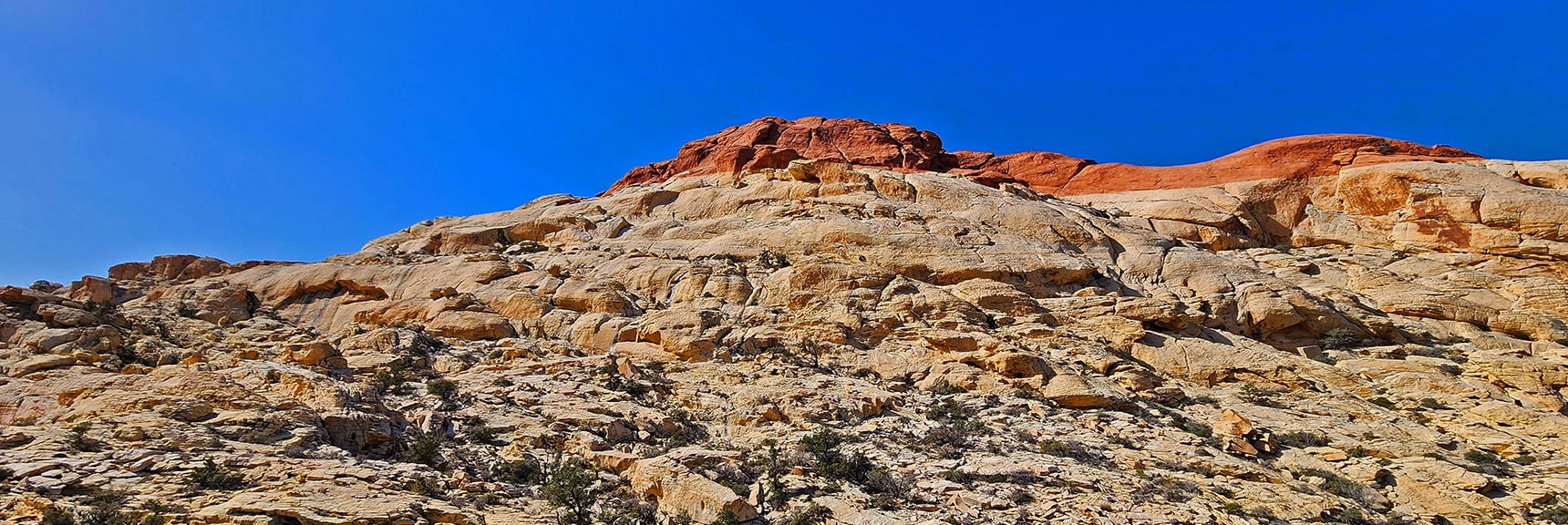 Jurassic Era Sandstone Peak Overlooking Red Rock Canyon, Aka "Little Turtlehead" | Red Cap Summit | Calico Basin to La Madre Mountains Wilderness, Nevada