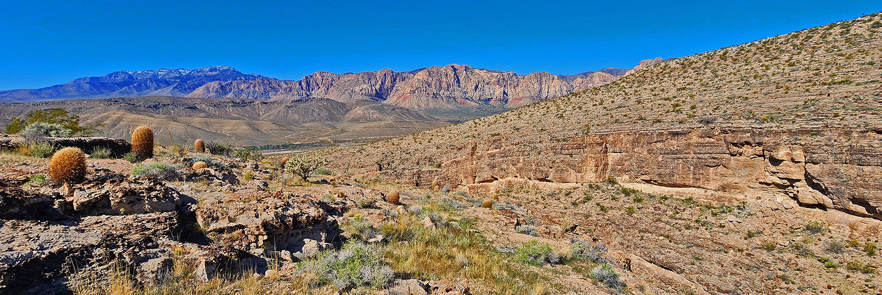Expansive Views of Rainbow Mountains Opening During the Ascent | Blue Diamond Hill Southern Ridgelines | Red Rock Canyon, Nevada