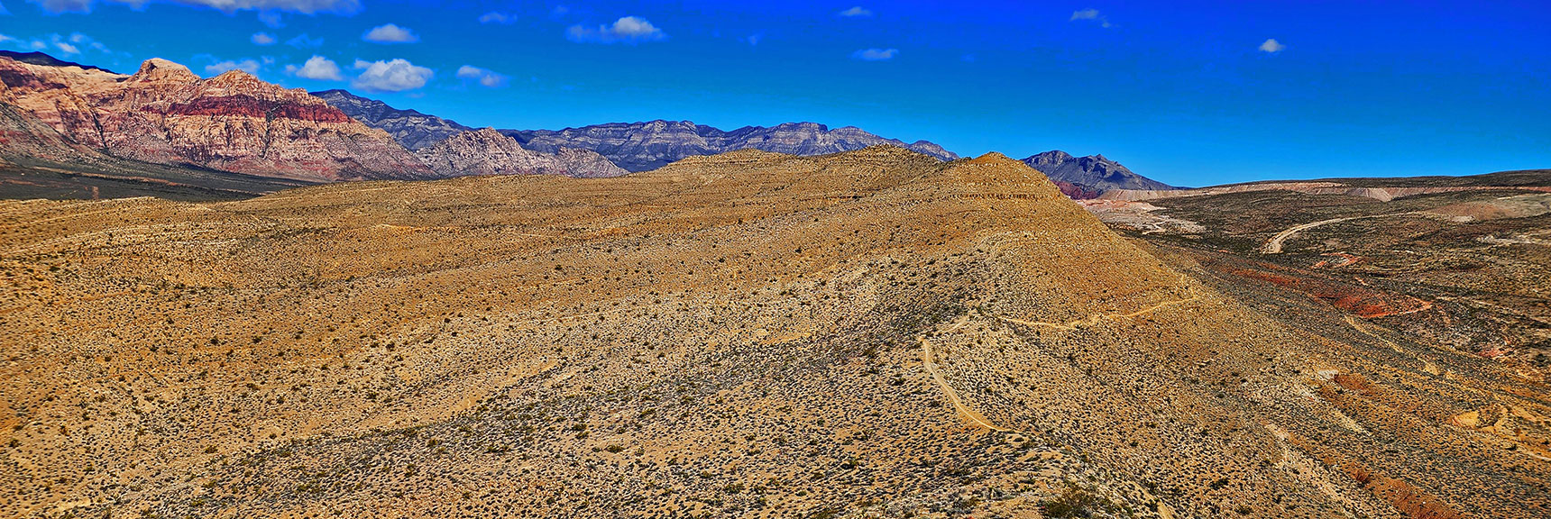 View from First Cone Hill Toward Saddle, Second Cone Hill & Ridgeline North. | Western High Ridge | Blue Diamond Hill, Nevada