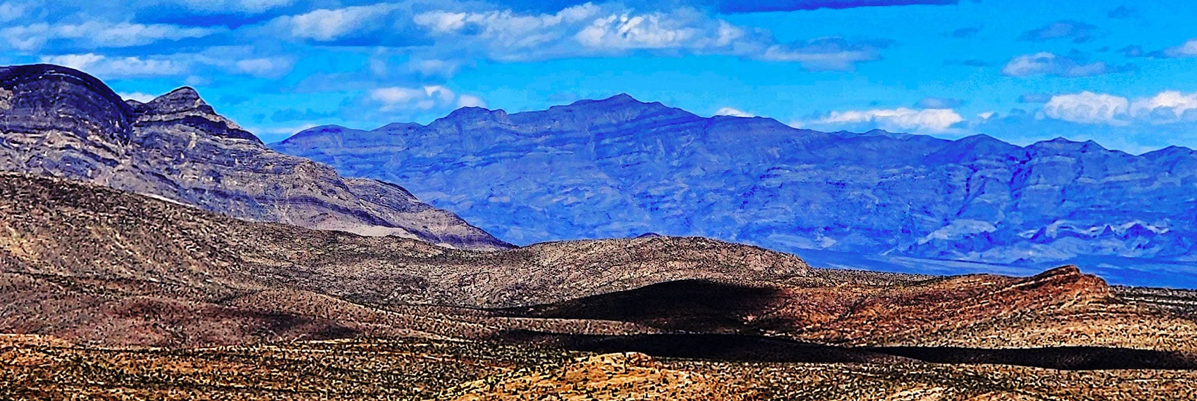 Distant View of Gass Peak, North End of Las Vegas Valley. | Western High Ridge | Blue Diamond Hill, Nevada